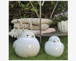 Bertha keramik fugl hvid H.24 cm