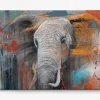 Billede Grunge elephant 80x120 cm