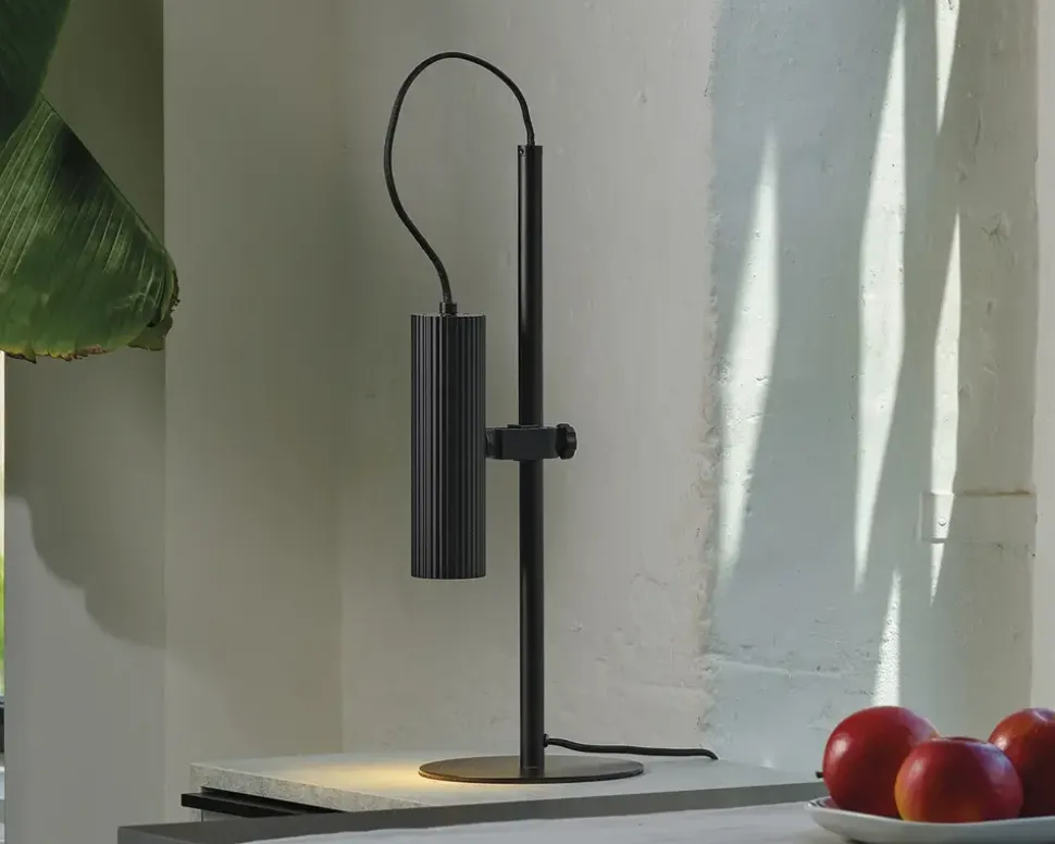 Bordlampe Drums sort H.49 cm