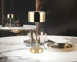 Bordlampe Jeff poleret messing H.30 cm