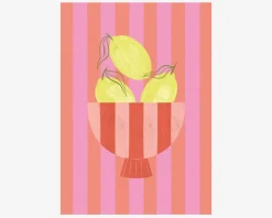 Bowl of lemons pink 30x40 cm