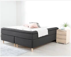 Continentalseng grå 180 x 200 cm