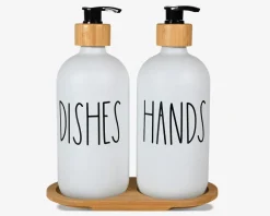 Dispensersæt sæbe/opvask hvid