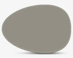 Dækkeserviet oval mørk grå pu 42x33 cm