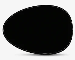 Dækkeserviet oval sort pu 42x33 cm