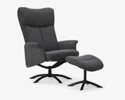 Drejestol Inkl. Fodskammel Grå