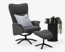 Drejestol Inkl. Fodskammel Grå