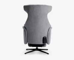 DREJESTOL M/SKAM GRÅ STOF/SORT