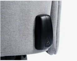 DREJESTOL M/SKAM GRÅ STOF/SORT