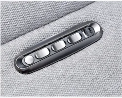 DREJESTOL M/SKAM GRÅ STOF/SORT