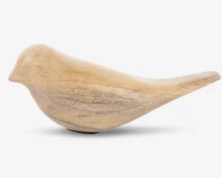 Figur fugl lys natur H.9,5 cm