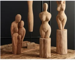 Figur Ida dame træ H.34 cm