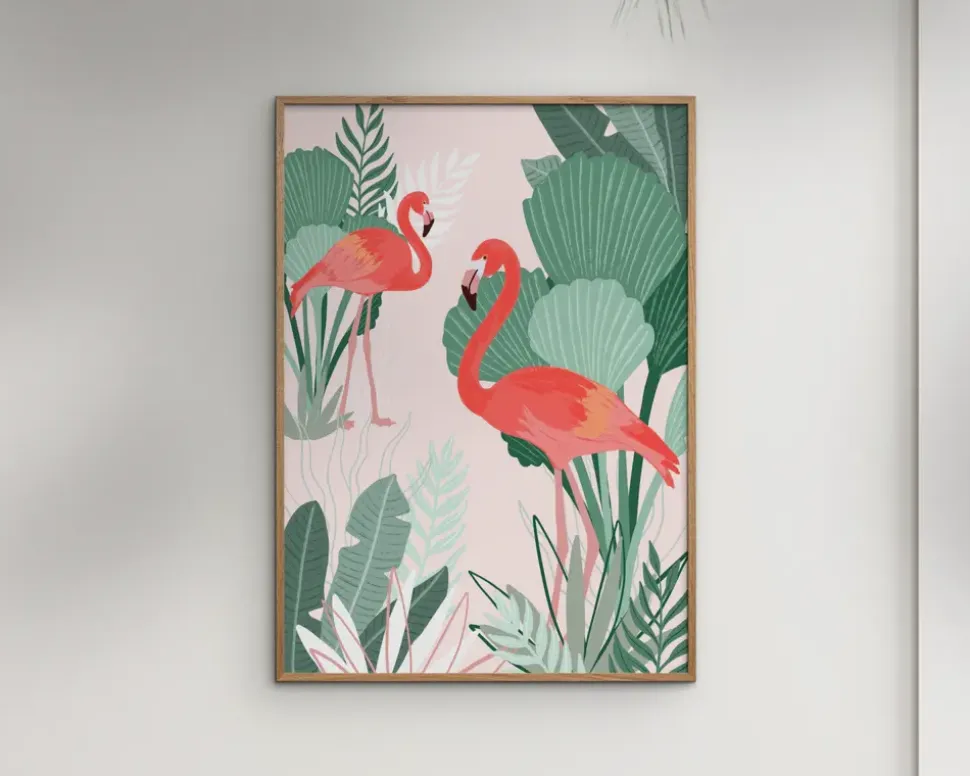 Flamingo dreams 50x70 cm