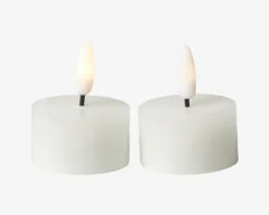 Fyrfadslys 2Stk Led Hvid Ø.7cm