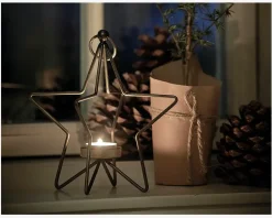 Fyrfadsstage Stjerne H.19cm