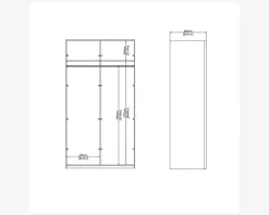 Garderobeskab Case grå B. 119 x H. 221 cm