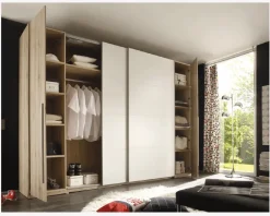 Garderobeskab m. 2 låger og 2 Skydelåger