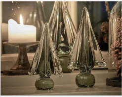 Glas Juletræ Grøn H.15cm