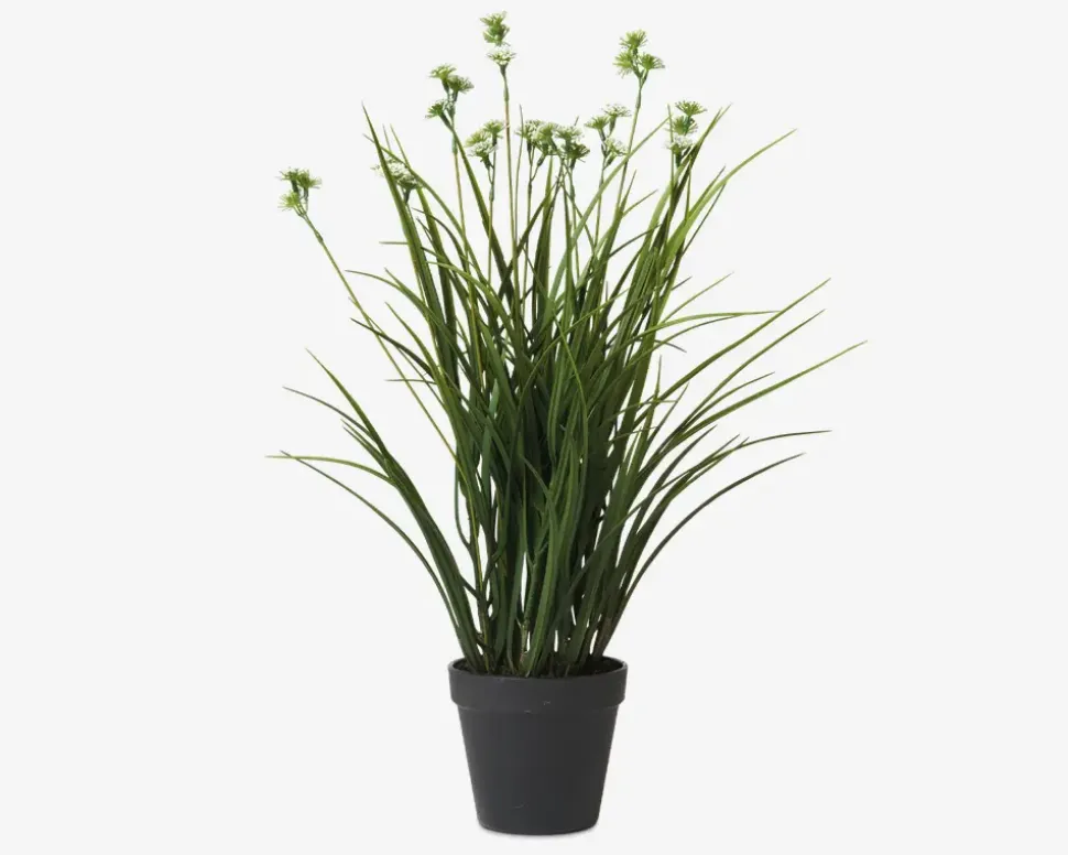 Græs Med Blomster Plastik H.55 cm