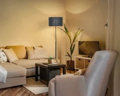 Gulvlampe filt vævet grå H.156 cm