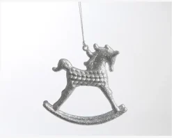 Gyngehest Hænge Med Glitter H.10 cm
