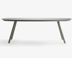 Havebord med mælkehvid glasplade