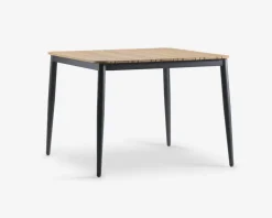 Havebord teak/aluminium 100x100 cm