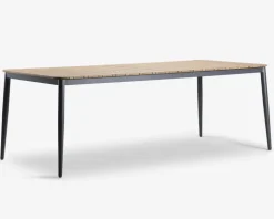 Havebord teak/aluminium 100x210 cm