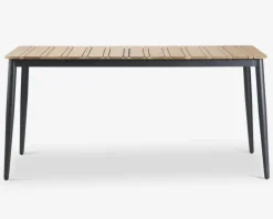 Havebord teak/aluminium 100x160 cm