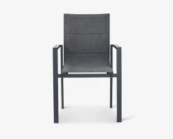 Havestol i grå textiline/antracit stel