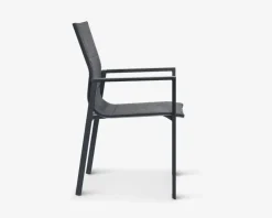 Havestol i grå textiline/antracit stel