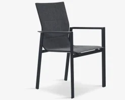 Havestol i sort textiline/sort stel