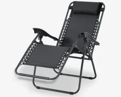 Havestol med nakkepude og fodstøtte