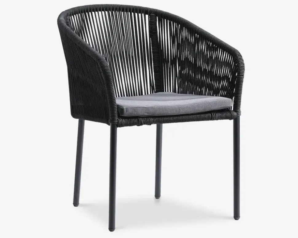 Havestol sort reb inkl. hynde