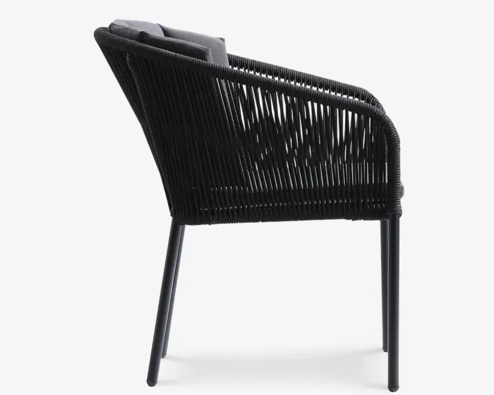 Havestol sort reb inkl. hynde