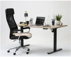 Hæve-Sænkebord 80x160 cm Eg/Sort