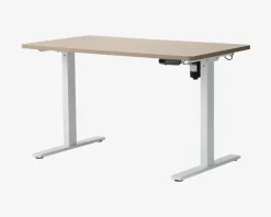 Hæve-Sænkebord 70x130 cm Hvid/Eg