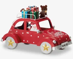 Julebil med julemand LED ass H.16 cm