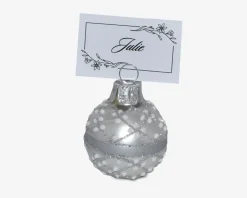 Julekugle Til Bordkort Sølv