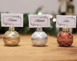 Julekugle Til Bordkort Sølv