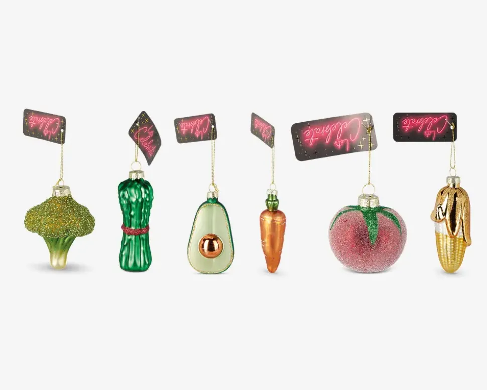 Juleornament grøntsag ass H.9 cm