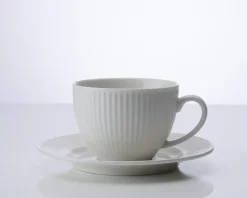 Kaffekop med underkop New bone