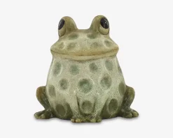 Keramik frø grøn H.13 cm