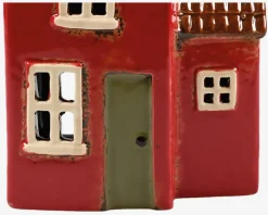 Keramikhus til lys rød H.20 cm