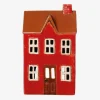Keramikhus Til Lys Rød H.16 cm