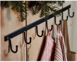 Knagerække m/7 metal L.60 cm