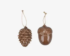 Kogle Ornament Ass. Brun H.8,5cm