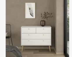 Kommode Bodo med 4 skuffer hvid