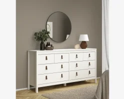 Kommode Madrid med 8 skuffer hvid
