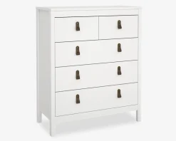 Kommode Madrid med 5 skuffer hvid